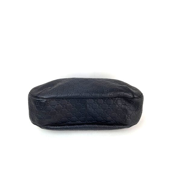 Gucci Guccissima Leather New Ladies Web Large Black Hobo Bag - Picture 6 of 12